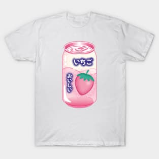 Strawberry Soda Can Japanese Soft Drink Kawaii Soft Pastel Pop Art Retro Summer Vibe T-Shirt